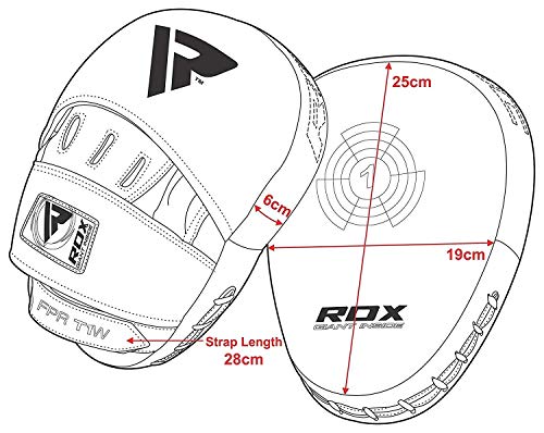 RDX Boxing Pads and Gloves Set | Hook and Jab Target Focus Mitts with Punching Gloves | Hand Pads for Muay Thai, Kickboxing, MMA, Martial Arts, Karate Training | Coaching Padded Strike Shield