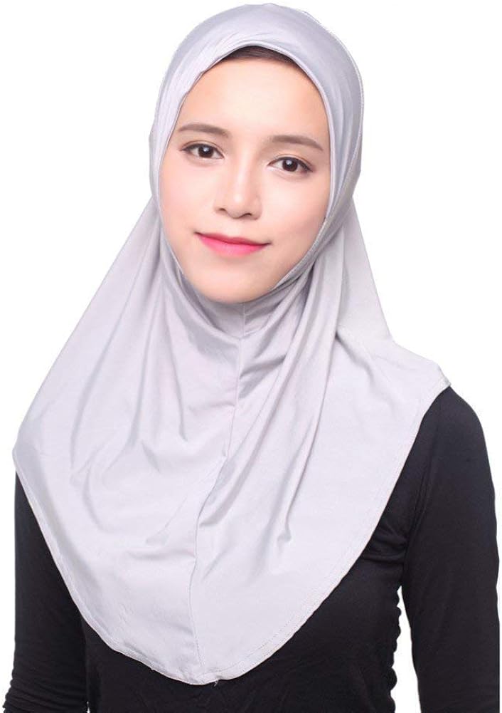 Hijab Con Tie Back | Foulard Donna Musulmano | Tricolore (Beige, Nero, Grigio) | Elastico E Traspirante | Modal - Foto 9