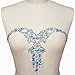 Handmade Beaded V-neck Sequin Bling Sew On Neckline Rhinestone Crystal Trim Bridal Applique Design Patch Sewing for Children's Clothes Dresses DIY Decoration (Light Blue AB, 9x13 Inch)
