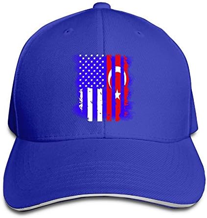 ZJXBaseball Cap Sandwich Cap Turkey Turkish America Flag Durable Baseball Cap Hats Adjustable Peaked Trucker Cap