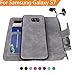 Samsung Galaxy S7 Case, [Detachable Wallet Folio][2 in 1][Zipper Cash Storage][Up to 14 Card Slots 1 Photo Window] Premium PU Leather Purse Clutch with Removable Inner Magnetic TPU Case - Gray