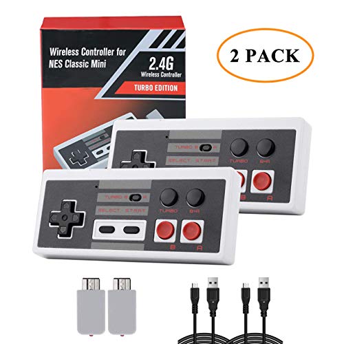 Nes Controller Costumes - 2 Pack NES Controller Wireless - DUTISON NES Wireless Gamepad for Mini