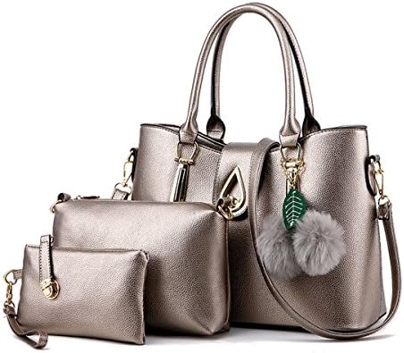 SANANG 3Pcs/Set Women Top-Handle Handbag Soft PU Leather Shoulder Bag Crossbody Totes Messenger