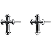 Rnivida 925 Sterling Silver Small Cross Stud Earrings for Women,Hypoallergenic