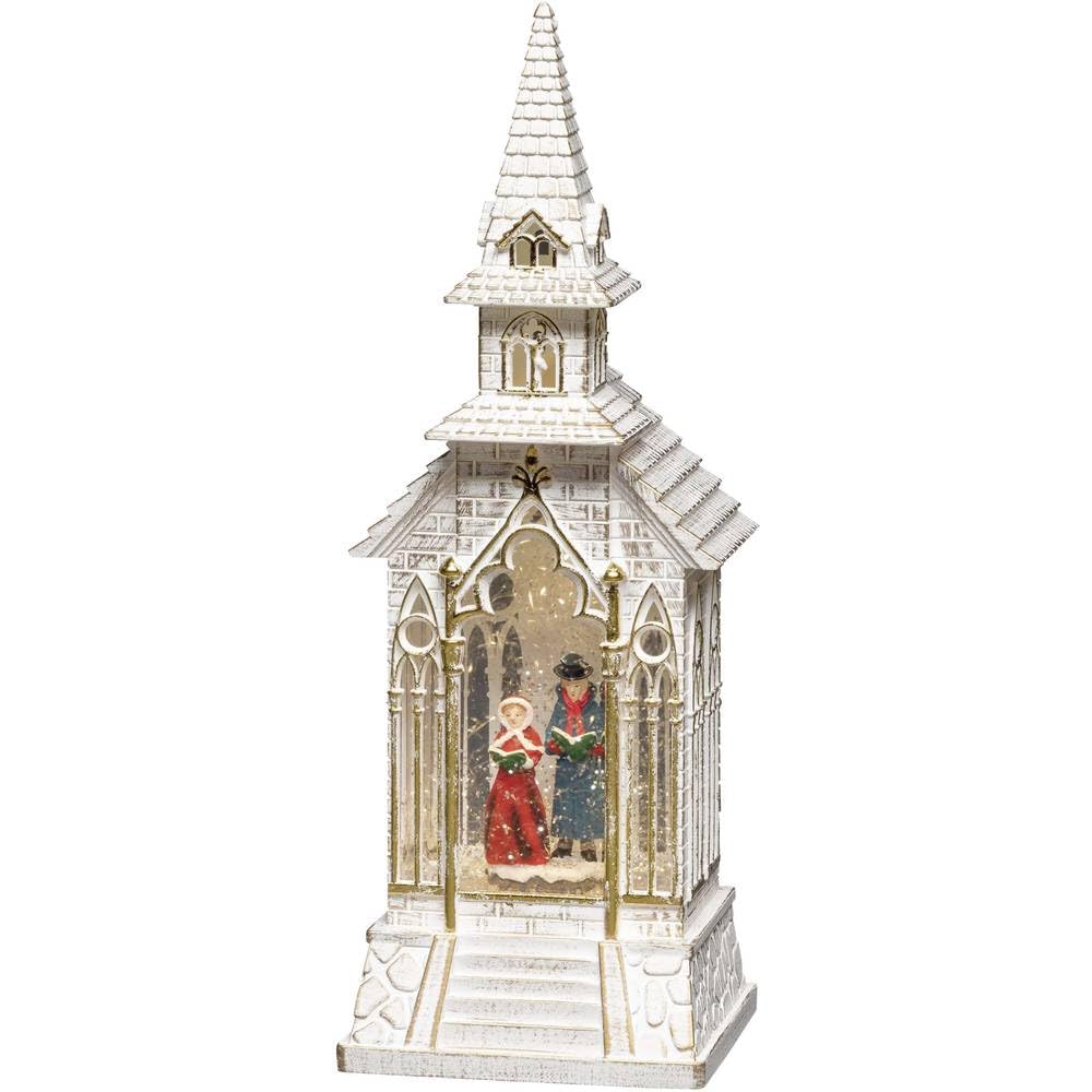 Konstsmide Christmas Decorations LED Snow Globe Church with Choir/Indoor, 5 Hour Timer/Battery Operated: 3xC 1.5V (excl.)/Christmas Lantern 1 Warm White Diodes