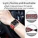 R-fun Band Compatible with Apple Watch 42/44mm Women and Men, Soft Silicone Replacement Wristband for Apple iWatch Series 4, Series 3, Series 2, Series 1, Sport, Edition(Red/Black+Blue/Write)
