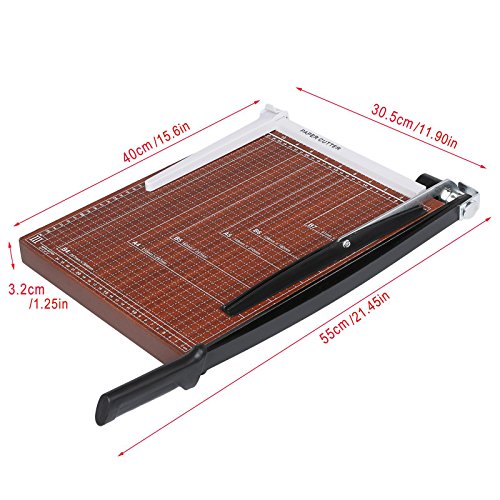 Large Wooden A3-B7 12 Sheets Office Guillotine Paper Cutter and Trimer Professional Office Home Desk Tops Paper Scrap Cutting Machine - Thumbnail 4