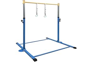 GLANT Gymnastic Kip Bar,Horizontal Bar for Kids Girls Junior,3' to 5' Adjustable Height,Home Gym Equipment,Ideal for Indoor and Home Training,1-4 Levels,300lbs Weight Capacity