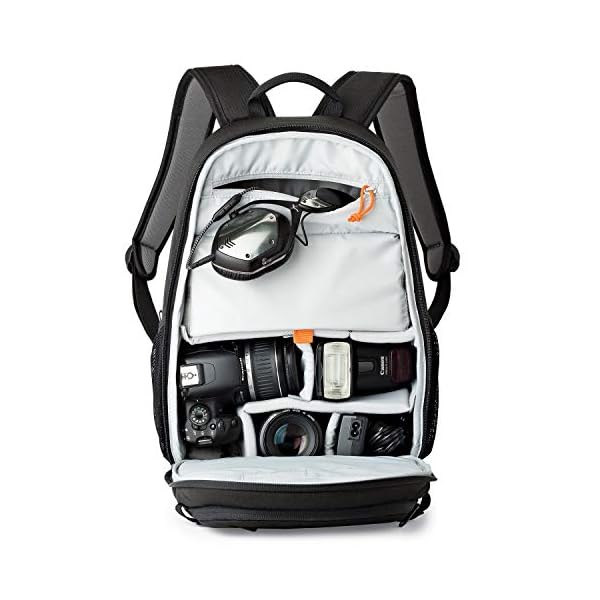 Lowepro Tahoe 150 Rucksack für Kamera mit anpassbarem Innenraum, passend für DSLR mit Objektiv, zusätzliches Objektiv, 10-Zoll-Tablet, Schwarz, LP36892-PWW – Bild 5