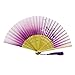 Weixinbuy Chinese Hand Held Fan Silk Flower Bamboo Folding Pocket Fan Wedding Party(Random Color)
