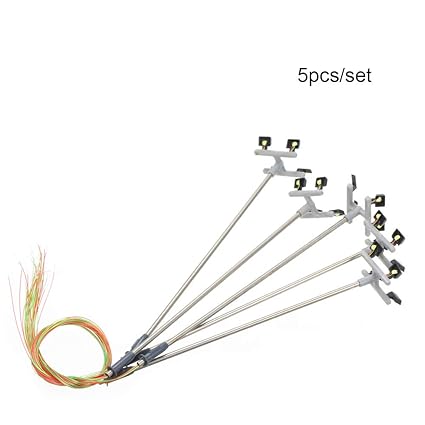 KKmoon 5pcs Model Street Lights Layout Lamppost Railway Train Garden Playground Scenery Led Lamp Lighting 1:100 Scale 120mm