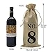 Shintop 10pcs Jute Wine Bags, 14 x 6 1/4 inches Hessian Wine Bottle Gift Bags with Drawstring for Blind Wine Tasting (Numbered, Brown)