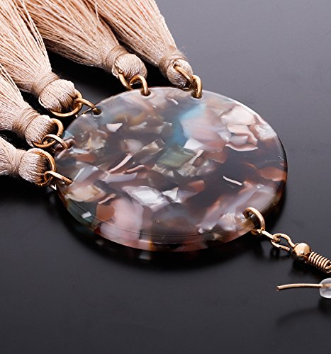 YAHPERN Acrylic Earrings for Women Girls Statement Geometric Earrings Resin Acetate Drop Dangle Earrings Mottled Hoop Earrings Fashion Jewelry(Brown)
