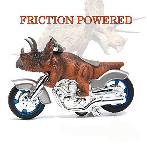 BigNoseDeer dinosaur motorcycle toys - animal friction motorcycles toys dinosaurs Triceratops 7.1" x 4" - Thumbnail 6