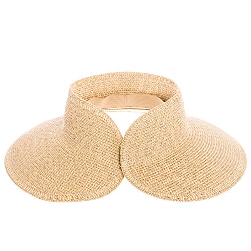 San Diego Hat Company UPF 50+ Roll Up Wide Brim Sun Visor Hat