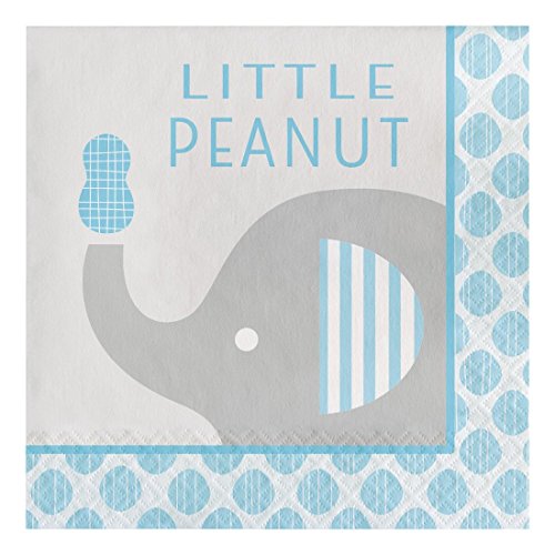 Creative Converting 316934 Paper Lunch Napkins, Little Peanut Elephant - Boy (48 Count Pack)