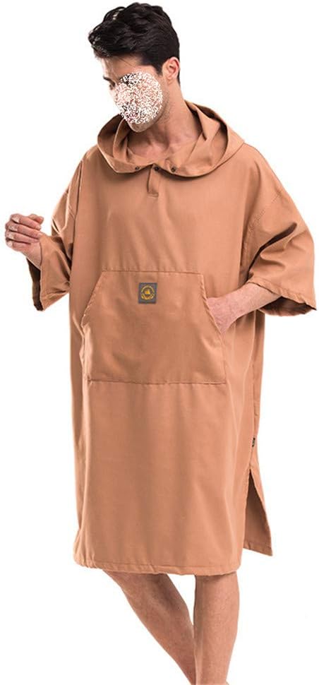 HANXIAODONG Beach Surf Poncho Changing Towel Robe Surf Double-Sided Velvet Brown Cloak Quick-Drying Bathrobe Beach Cloak Microfiber Animal Print for Surfer Swimmer