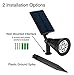 Solar Powered LED Spotlights-Outdoor Waterproof and Adjustable Security Wall Night Lighting-Landscape Path Ground Lights [1 Pack]