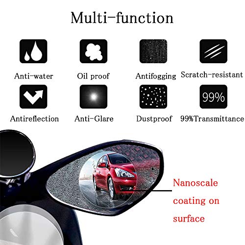 Anti-rain film for car,Anti-Fog,anti-glare for side Mirror&side Window Protective Film,packing 4（Ellipse） - Thumbnail 4