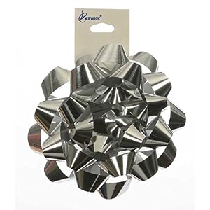 Image of Berwick BLG1282 Offray 4.25" Deluxe Bow Silver Glitter