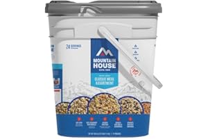 Mountain House Classic Meal Assortment Bucket Freeze Dried Backpacking & Camping Food 24 Servings