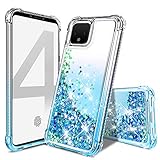 GPNP Google Pixel 4 XL Case, Gradient Floating Quicksand Four Reinforced Corners TPU Bumper Cushion Protective Shockproof Phone Cover Google Pixel 4XL Case for Girls Women,Teal