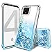 GPNP Google Pixel 4 XL Case, Gradient Floating Quicksand Four Reinforced Corners TPU Bumper Cushion Protective Shockproof Phone Cover Google Pixel 4XL Case for Girls Women,Teal