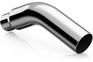 A-KARCK Elbow Exhaust Tip 4" Inlet, Chrome Tailpipe Tip with 4" Inlet 6" Outlet 23" Overall Length, Turn Down Exhaust Tip Chrome Structure for High Temperature Resistance