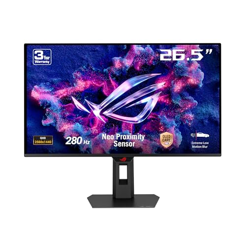 ROG Strix XG27AQDPG QD-OLED, Gaming-Monitor - (67.3 cm (26.5 Zoll), Schwarz, QHD, USB-Hub, HDR, VRR, 500Hz Panel) [Energieklasse F] (90LM0C50-B01971)