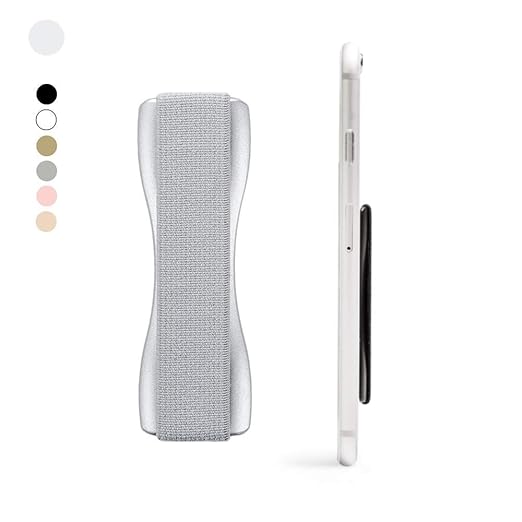 Happy Strappy Original Fingerhalterung Handy (Ganz Silber). der Handy Halter Griff für Den Finger und Smartphones: iPhone, Sa