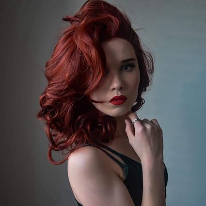 Amazon Com Imstyle Auburn Lace Front Wigs Short Wavy Ginger Wig