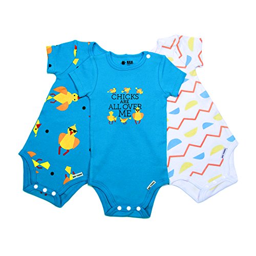 Bee Funny Baby Bodysuit 3 Pack | Chicks Are All Over Me, Turquoise, 3-6 months