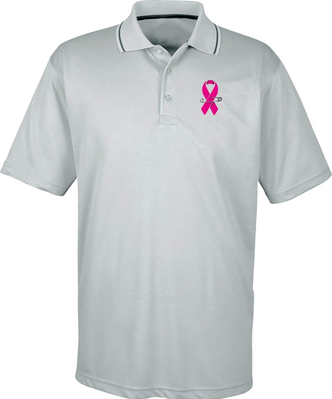 Buy Cool Shirts Breast Cancer Two Tone Polo Pink Ribbon Pin
