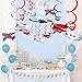 Packingmaster 30Ct Airplanes Hanging Swirl Home Decorations for Airplane Themed Birthday Baby Shower Party Supplies