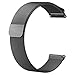 Fitbit Versa Bands, MYRIANN Milanese Loop Wristbands with Magnet Lock Replacement Strap for Women Men Metal Mesh Stainless Steel Band for Fitbit Versa Fitness Smart Watch (Black, Large 6.5
