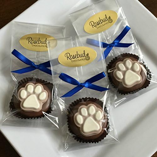 Chocolate PAWPRINT Hand Dipped Oreo Cookie Candy Party Favors paw print