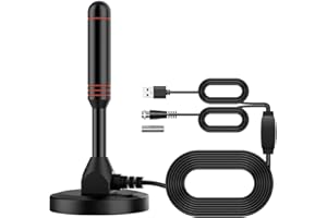POBADY Digital TV Antenna DVB-T2 Portable Indoor Outdoor TV DTMB Antenna with Magnetic Base with 5m Cable,USB and tv Male Connector