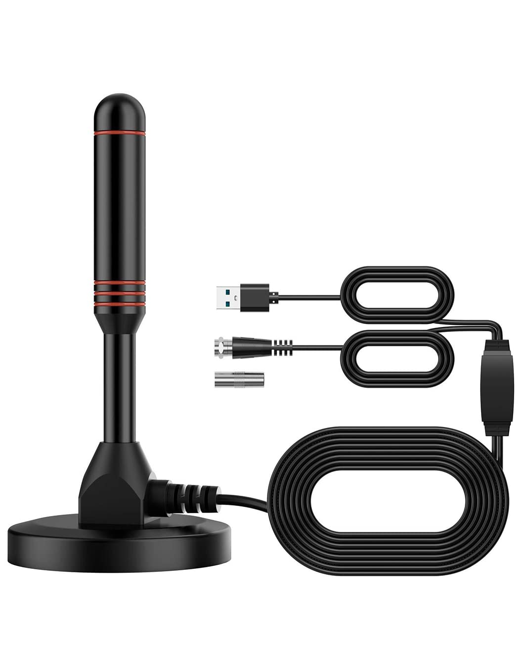 Photo 1 of POBADY Digital TV Antenna DVB-T2 Portable Indoor Outdoor TV DTMB Antenna with Magnetic Base with 5m Cable,USB and tv Male Connector