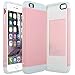 ULAK Hybrid Ultra Slim Protective Case for iPhone 6 Plus and iPhone 6s Plus (5.5 inch) Dual Layer Premium Cover with Card Storage (Pink/White)
