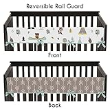Sweet Jojo Designs Aqua Blue and Gray Outdoor Adventure Long Front Rail Guard Boys or Girls Baby Teething Cover Crib Protector Wrap