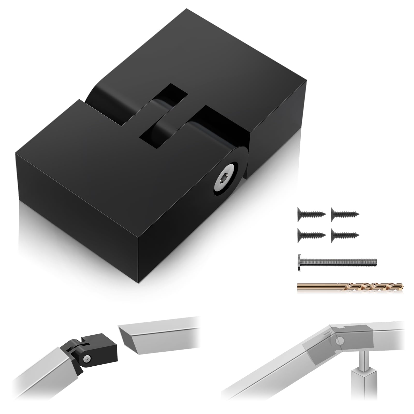 Gyykzz 1 Pack Black Vertical Pivot Connector for