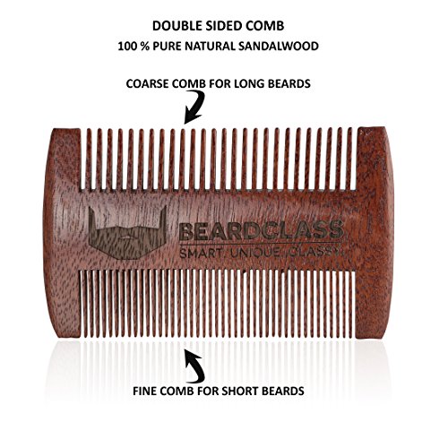 BEARDCLASS Beard Brush and Comb 100 Wooden Boar Bristle Beard