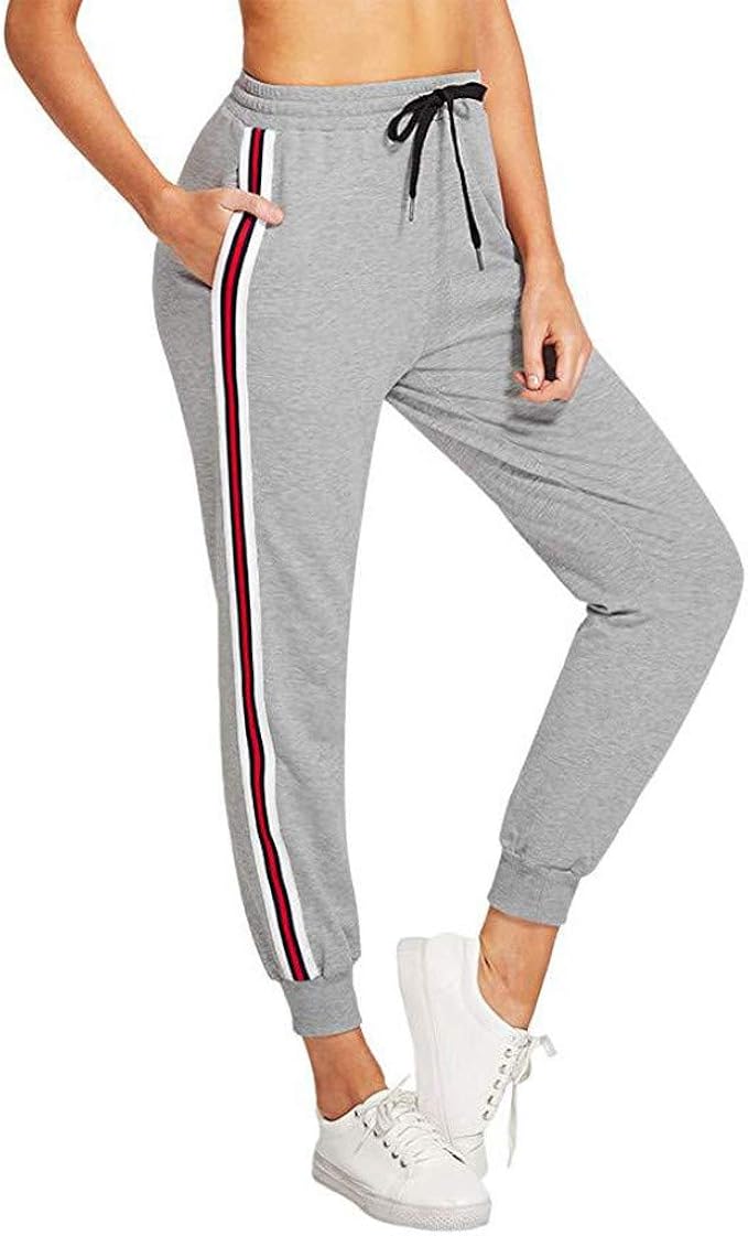 SweatyRocks Strickhose Damen - Bequeme Gestreifte Freizeithose Mit Gummizug