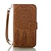 JanCalm Galaxy J3 Luna Pro Case, Galaxy J3 Emerge/J3 Prime case, [Multi Card/Cash Slots] Flip Cover Wallet PU Leather with Stand + Wrist Strap Case for Samsung J3 (2017) + Crystal Pen (Brown)
