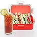 Bento box, Plastic (Orange-Red, 6.9in x 5.1in x 2.3in)
