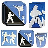 Blue Orchards Karate Deluxe Party Packs (70 Pieces 16 Guests!), Karate Birthday Supplies, Tableware Sets, Martial Arts Party
