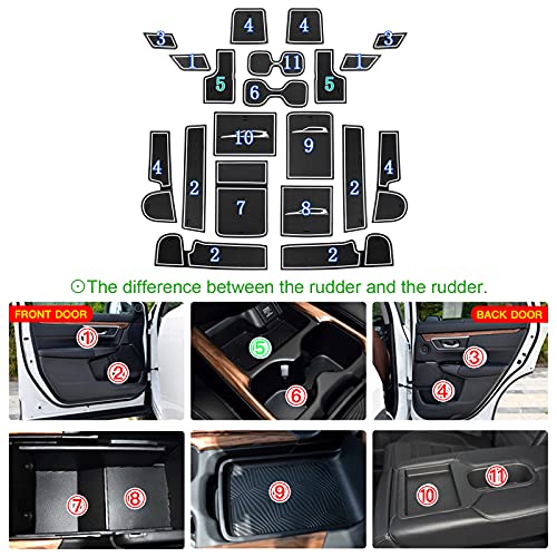 RUIYA H*onda CR-V 5 2018+ Anti-slip matten rubberen mat auto interieur middenconsole van hoogwaardig latex, wasbaar (wit… - Afbeelding 3