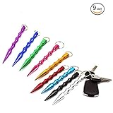 H&ZT Craft Self-Defence Key Chain, 9 PCS Portable Aluminum Anti-Wolf Defense Weapons Lightweight Self Defense Tool for Women and Girls