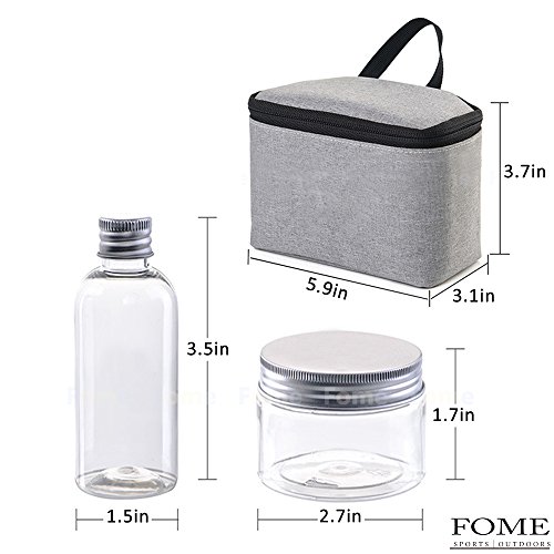 Spice Containers, Pack of 6 PET BBQ Seasoning Bottles Outdoor Camping Spice Jars Containers Condiment Dispenser Durable Refillable with Portable Pouch Suitable for Outdoor Camping Hiking Activities
