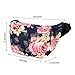 LOKASS Fanny Packs for Women Sport Waist Pack Floral Shoulder Bag with Adjustable Strap Large Capacity Perfect for Womens Running Hiking Cycling Jogging